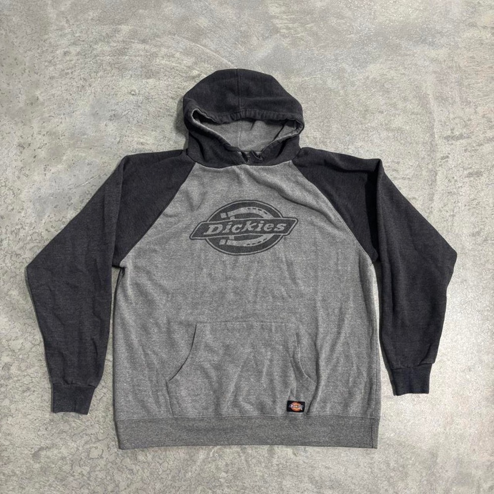 Dickies Gray & Black Logo Hoodie Size Large